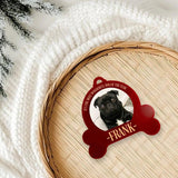 ACRYLIC - DOG BONE BAUBLE - DEEP RED