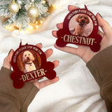 ACRYLIC - DOG BONE BAUBLE - DEEP RED