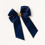 6'' HAIR BOW (GLITTER ACCENTS) - NAVY