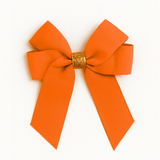 4'' HAIR BOW (GLITTERY CENTRE) - ORANGE x COPPER