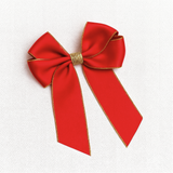 6'' HAIR BOW (GLITTER ACCENTS) - RED