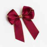 6'' HAIR BOW (GLITTER ACCENTS) - WINE