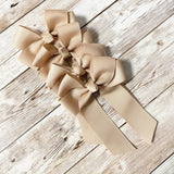 4’’ HAIR BOW - TAN