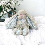 21CM BLUE & GREY GINGHAM BUNNY