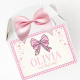 SOLVENT DECAL - TREAT BOX - BACK TO SCHOOL - PINK PENCIL BOW