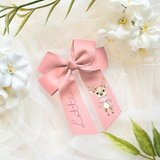 DTF TRANSFER - PACK OF 3 - FOR BOWS - PINK REINDEER