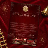 PRINTED RANGE - A4 CHRISTMAS EVE LETTER - NORTH POLE EXPRESS - DEEP RED