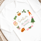 CUSTOM DTF TRANSFER: CHRISTMAS - FIRST CHRISTMAS WREATH DINNER - PINK