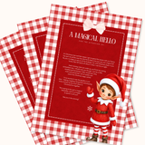 PRINTED RANGE - A4 ELF HELLO - RED GINGHAM ELF