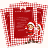 PRINTED RANGE - A4 ELF GOODBYE - RED GINGHAM ELF