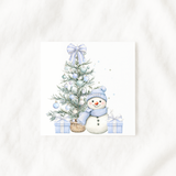 UV-DTF DECAL - CHRISTMAS - SNOWMAN & TREE - BLUE