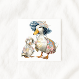 UV-DTF DECAL - PATCHWORK COLLECTION - MUMMY & BABY DUCKS