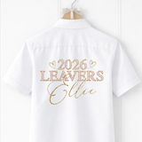 CUSTOM DTF - LEAVERS 2026 - GOLD TWEED - POWDER PINK