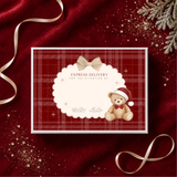 PRINTED RANGE - MAGNETIC BOX TOPPER - THE LITTLE CHRISTMAS TEDDY - RED