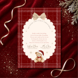 PRINTED RANGE - A4 NICE LIST CERTIFICATE - THE LITTLE FIRST CHRISTMAS TEDDY - RED
