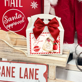 SOLVENT PRINTED TREAT BOX LABEL - SANTA