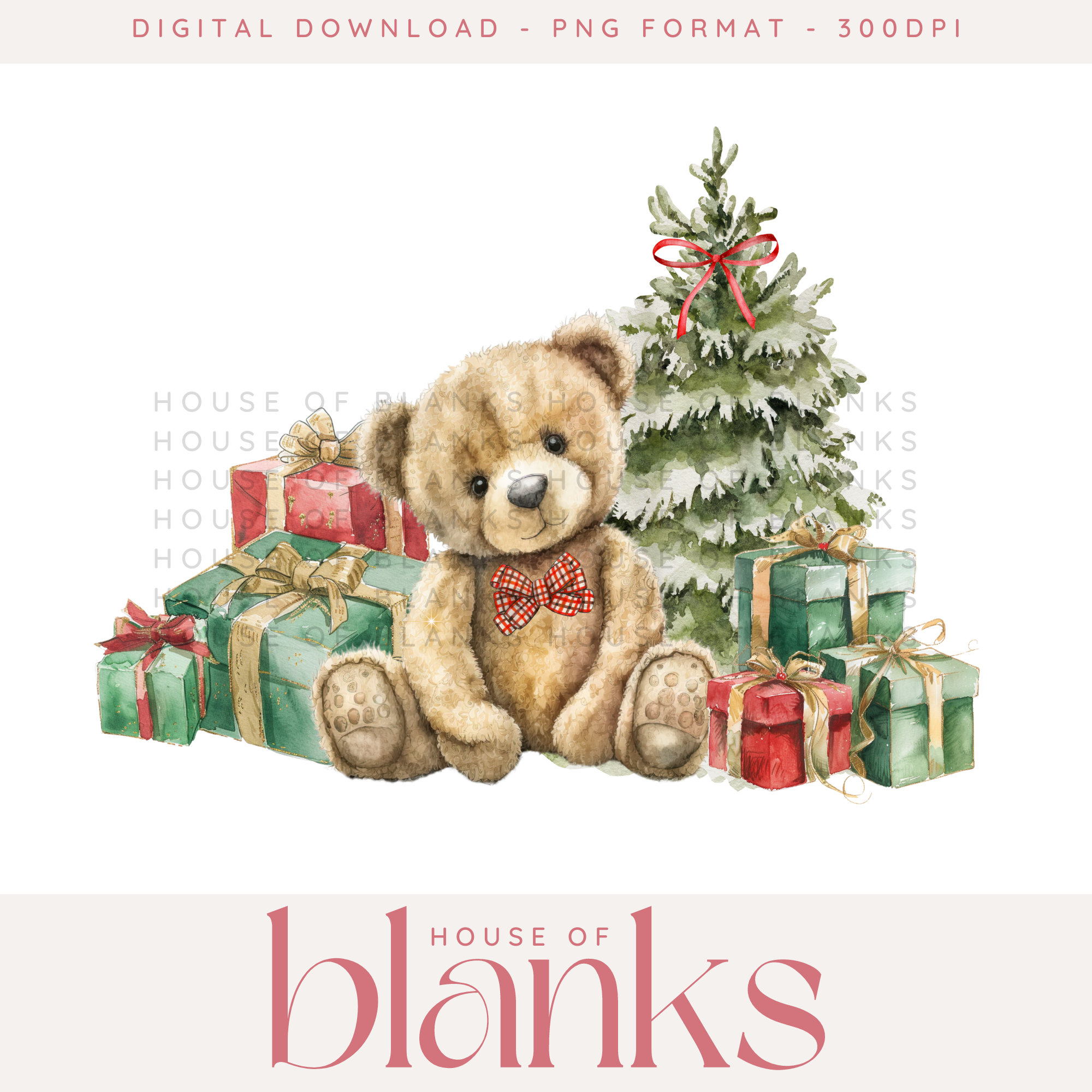 DIGITAL DOWNLOAD: TRADITIONAL BEAR WITH PRESENTS