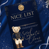 PRINTED RANGE - A4 NICE LIST CERTIFICATE - NUTCRACKER BEAR - NAVY