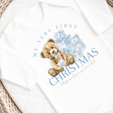 CUSTOM DTF TRANSFER: CHRISTMAS - BLUE 1ST CHRISTMAS SIGNATURE TEDDY