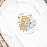 CUSTOM DTF TRANSFER: CHRISTMAS - GINGERBREAD HOUSE - BLUE