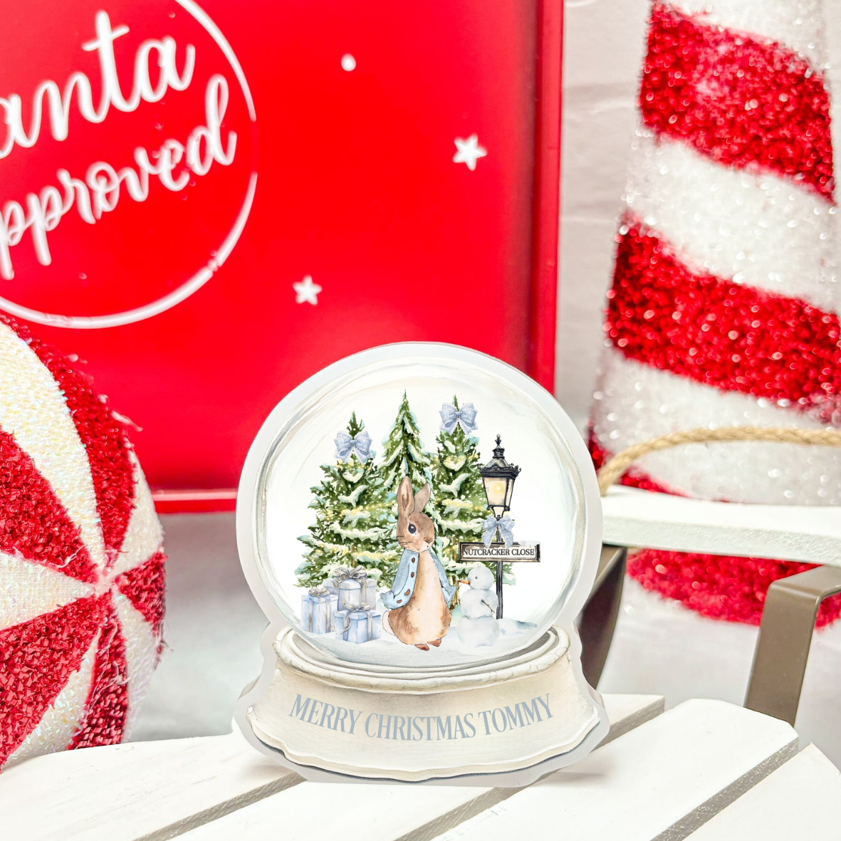 CUSTOM UV-DTF SNOW GLOBE - BLUE CHRISTMAS FLOPSY