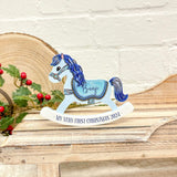 UV DTF DECAL - ROCKING HORSE - BLUE