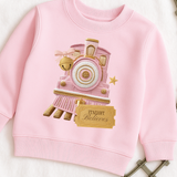 CUSTOM DTF TRANSFER - EMBROIDERY STYLE - PINK EXPRESS TRAIN