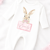 CUSTOM DTF TRANSFER - EASTER - GINGHAM BUNNY - PINK