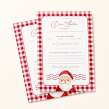 PRINTED RANGE - A4 LETTER TO SANTA - RED GINGHAM SANTA