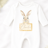 CUSTOM DTF TRANSFER - EASTER - GINGHAM BUNNY - YELLOW