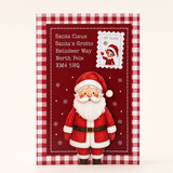 PRINTED RANGE - DOUBLE SIDED & PRE-CREASED - LETTER TO SANTA - RED GINGHAM