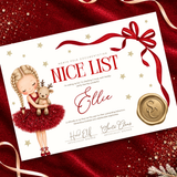 PRINTED RANGE - A4 NICE LIST - TUTU GIRL (VARIOUS HAIR COLOURS/SKIN TONES)