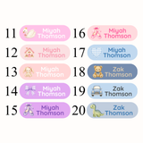 NAME LABELS - 45 DESIGN OPTIONS (IRON ON OR ADHESIVE)