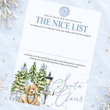 PRINTED RANGE - A4 NICE LIST CERTIFICATE - NORTH POLE BEAR - BLUE