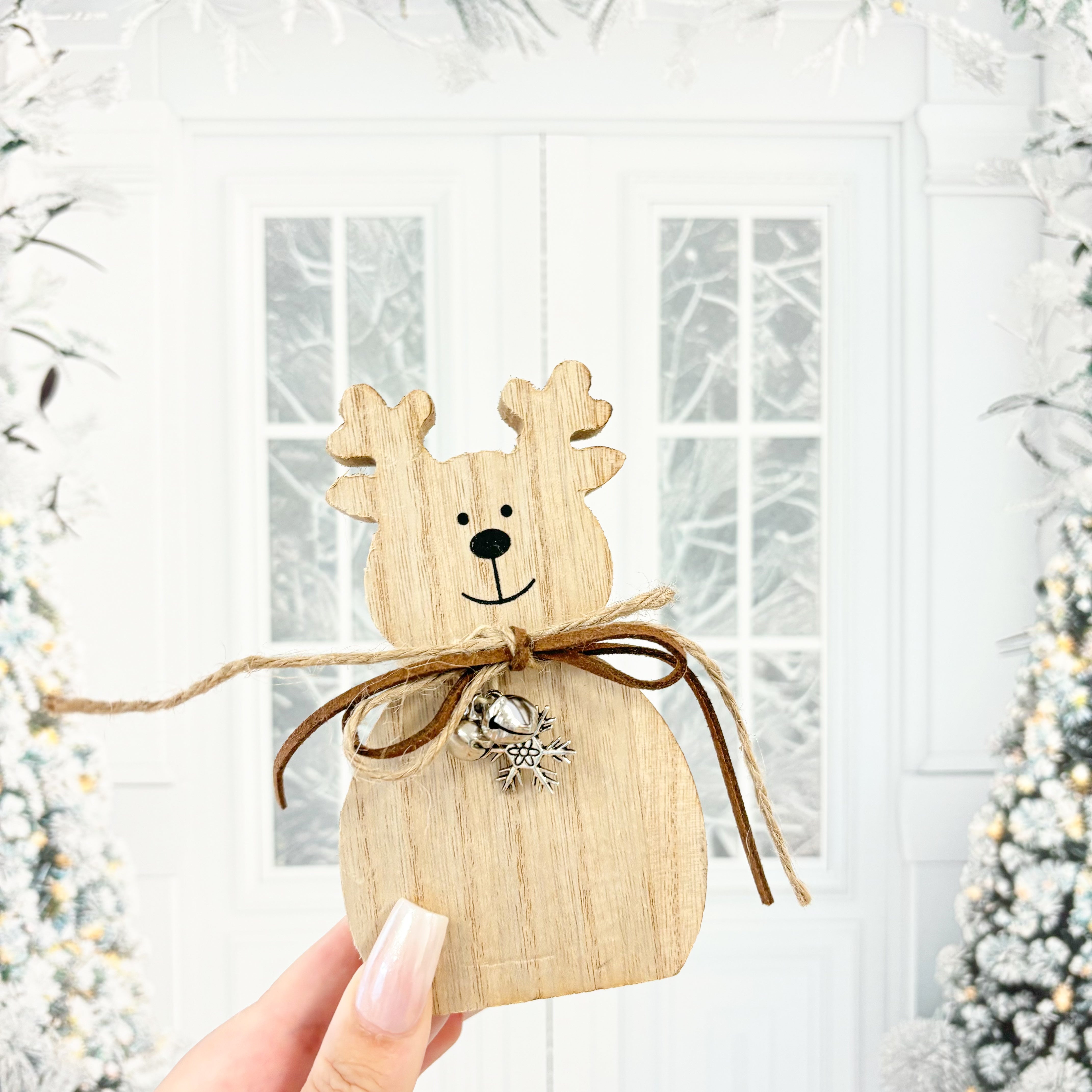 WOODEN STANDING REINDEER