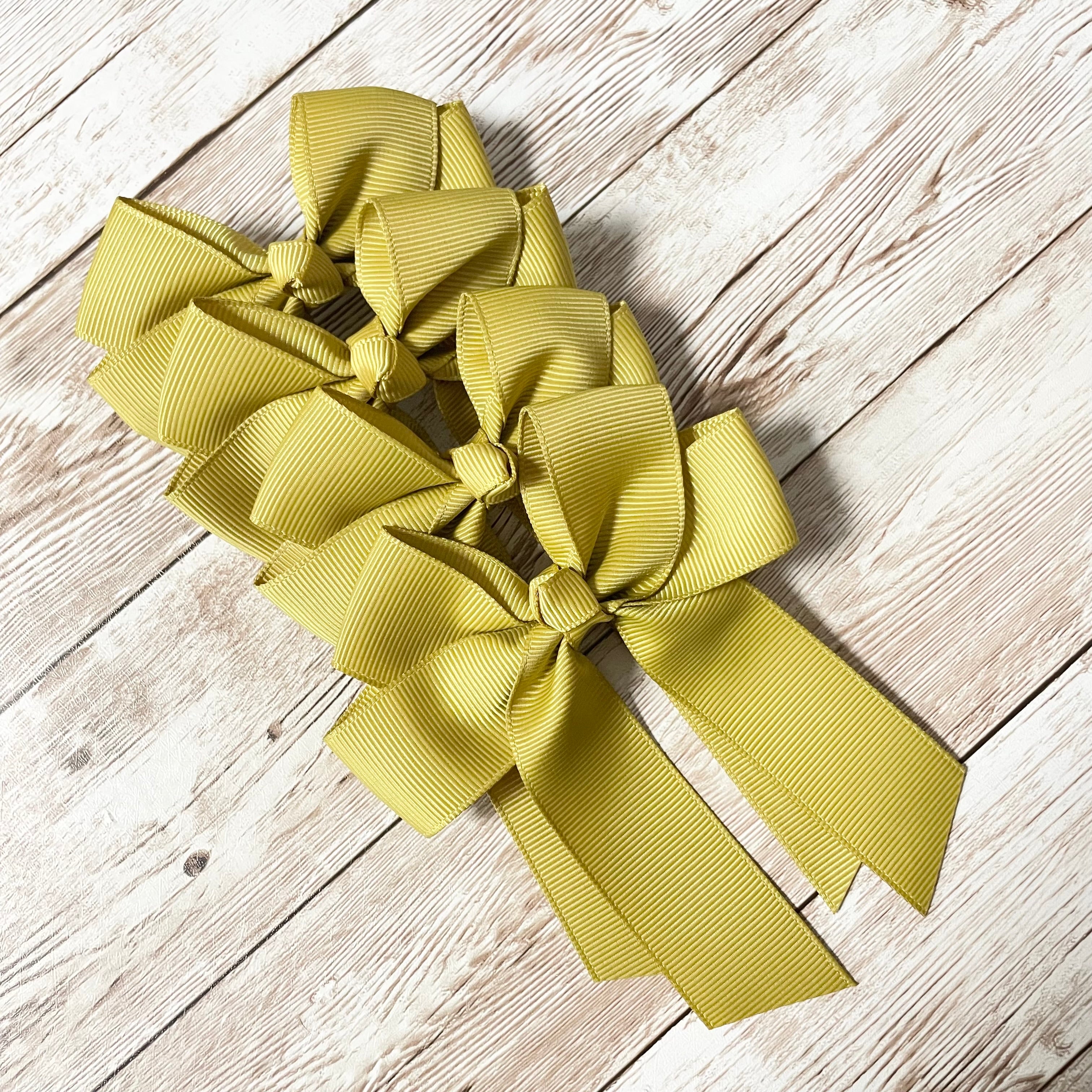 4’’ HAIR BOW - GOLDEN OLIVE