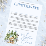 PRINTED RANGE - A4 CHRISTMAS EVE LETTER - NORTH POLE BEAR - BLUE