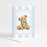 A5 GREETINGS CARD - SIGNATURE TEDDY - BLUE
