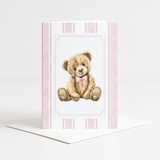 A5 GREETINGS CARD - SIGNATURE TEDDY - PINK