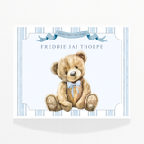 CUSTOM SOLVENT STICKER - MAGNETIC BOX TOPPER - SIGNATURE TEDDY - BLUE