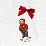 UV-DTF DECAL - TRADITIONAL CHRISTMAS TEDDY - BOY - SMALL