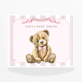CUSTOM SOLVENT STICKER - MAGNETIC BOX TOPPER - SIGNATURE TEDDY - PINK
