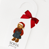 UV-DTF DECAL - TRADITIONAL CHRISTMAS TEDDY - GIRL - SMALL