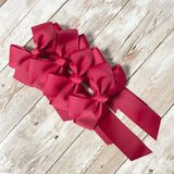 4’’ HAIR BOW - DARK RED