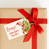CUSTOM UV-DTF DECAL - GIFT TAG - ELF ON THE TREE