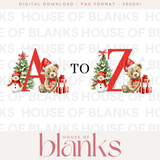 DIGITAL DOWNLOAD: A-Z RED CANDY CANE BEAR