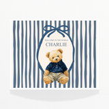 CUSTOM SOLVENT STICKER - MAGNETIC BOX TOPPER - THE HERITAGE BEAR - NAVY