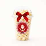 SOLVENT STICKER - PACK OF 5 - RED GINGHAM SANTA