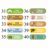 NAME LABELS - 45 DESIGN OPTIONS (IRON ON OR ADHESIVE)