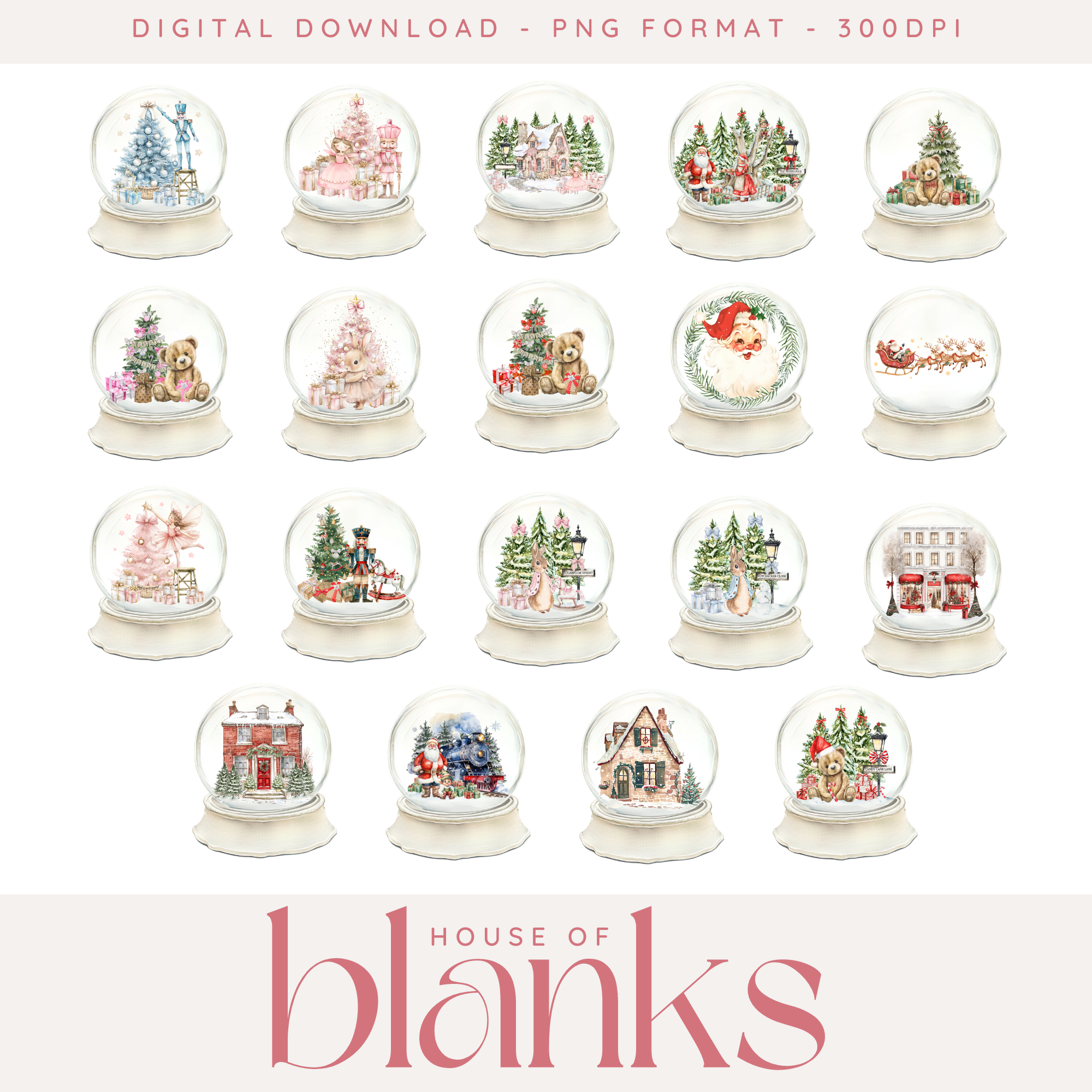 DIGITAL DOWNLOAD: CHRISTMAS SNOW GLOBES